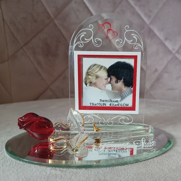 Glass Baron Forever In Love Frame with Glass Rose- Anniversary Gift - Picture 5 of 8